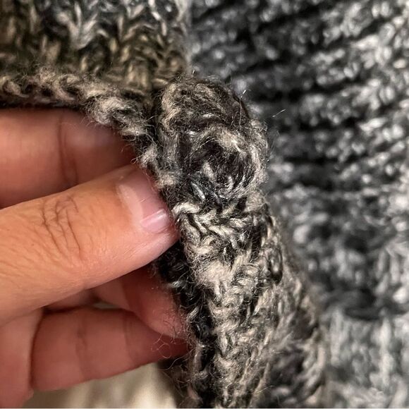 Do Everything In Love Turtleneck Black Poncho Sweater with Fringe One Size - Picture 6 of 8